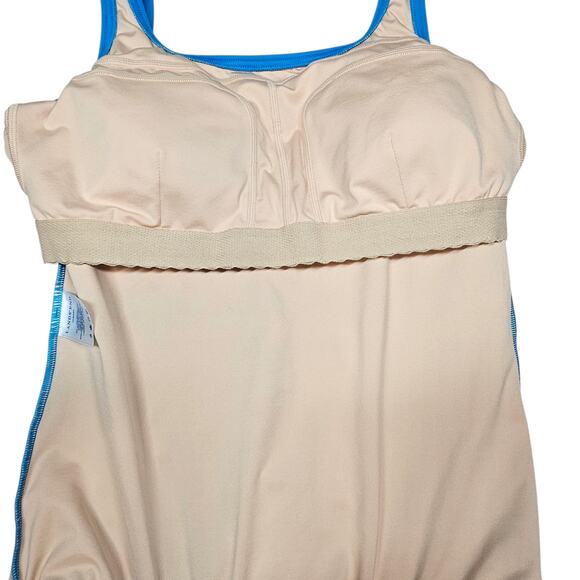 Lands' End Mastectomy Scoop Neck Tugless Sporty One Piece Swimsuit Size 14 - Picture 6 of 8